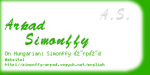 arpad simonffy business card